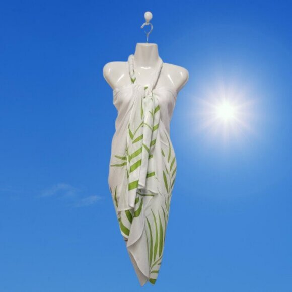 Womens Sarong Cotton Wrap, Handpainted Batik Wrapskirt Beach Pareo Beachwear-NEW - Picture 2 of 6